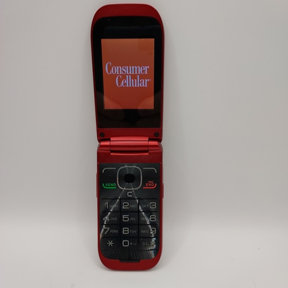 Red Flip-Style Cell Phone with Camera Lens - Picture 5 of 8